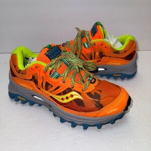 Saucony Xodus 6.0 Trail Running Shoes Womens Size 5 Orange Neon S10284-3 Vibram